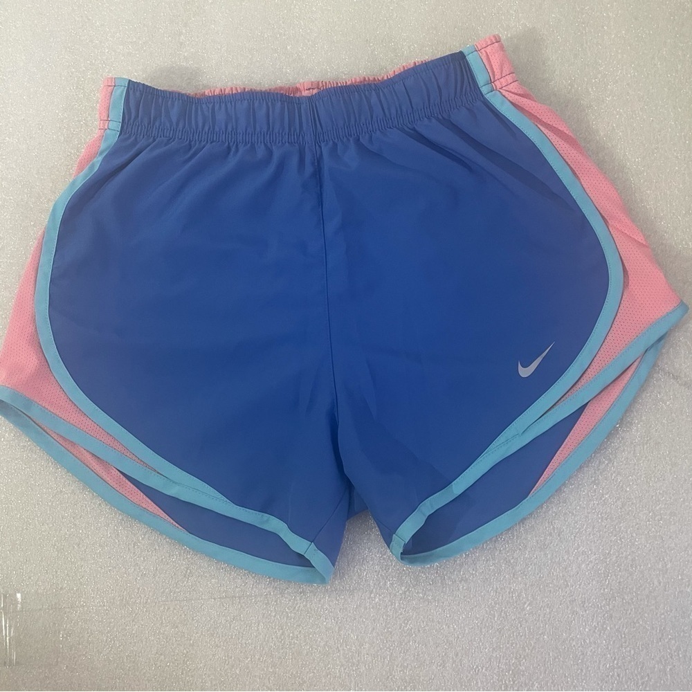 Nike Women's Tempo running shorts Dri-fit xs  blue with peach-pink